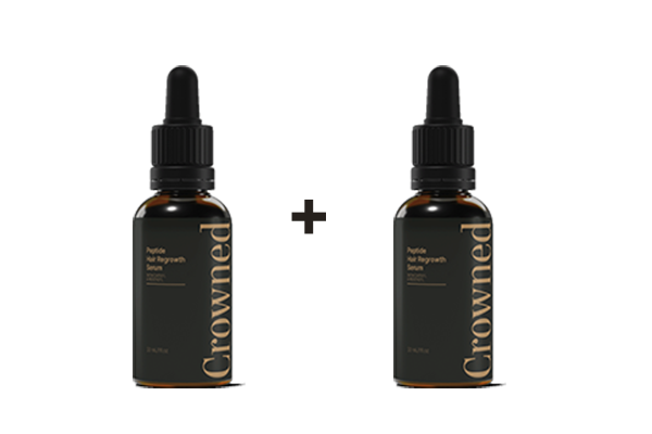 Crowned hair serum Buy 1 Get 1 Free bundle — two dropper bottles